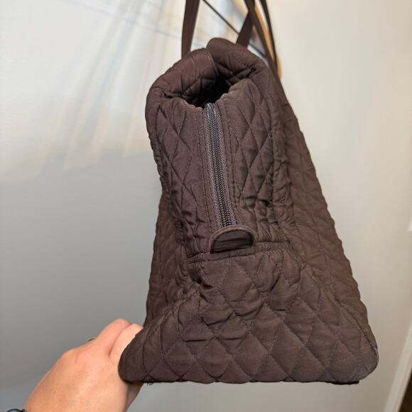 Vera Bradley Women's Quilted Weekender Large Duffle Bag Brown - Picture 3 of 11